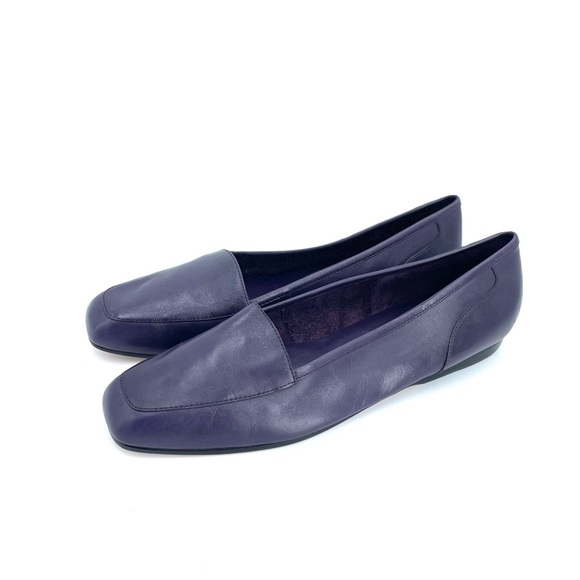 Enzo Angiolini Purple Leather Square Tow, Cushioned Sole Loafers Size 9.5 - Picture 15 of 17
